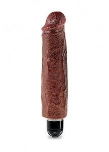 Pipedream King Cock -  dildo realistyczne WIBRACJE duży silny BRĄZOWE PVC - 18cm (7")