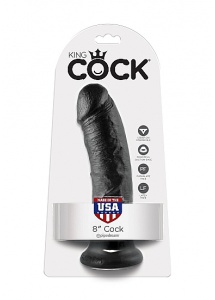 Pipedream King Cock - dildo realistyczne CZARNE, PVC - 21cm (8")