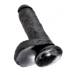 Pipedream King Cock - dildo realistyczne Z JĄDRAMI czarne, PVC - 20cm (8")
