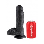 Pipedream King Cock - dildo realistyczne Z JĄDRAMI czarne, PVC - 20cm (8")