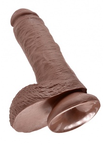 Pipedream King Cock -  dildo realistyczne Z JĄDRAMI brązowe, PVC - 20cm (8")