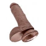 Pipedream King Cock -  dildo realistyczne Z JĄDRAMI brązowe, PVC - 20cm (8")