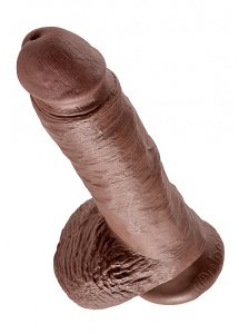 Pipedream King Cock -  dildo realistyczne Z JĄDRAMI brązowe, PVC - 20cm (8")