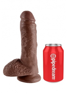 Pipedream King Cock -  dildo realistyczne Z JĄDRAMI brązowe, PVC - 20cm (8")