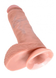 Pipedream King Cock -  dildo realistyczne Z JĄDRAMI naturalne, PVC - 20cm (8")