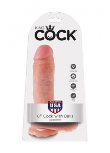 Pipedream King Cock -  dildo realistyczne Z JĄDRAMI naturalne, PVC - 20cm (8")