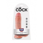 Pipedream King Cock -  dildo realistyczne Z JĄDRAMI naturalne, PVC - 20cm (8")