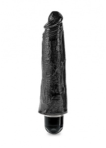 Pipedream King Cock -  dildo realistyczne WIBRACJE duży CZARNE PVC - 21cm (8")