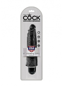 Pipedream King Cock -  dildo realistyczne WIBRACJE duży CZARNE PVC - 21cm (8")