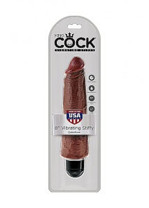 Pipedream King Cock - dildo realistyczne WIBRACJE duży BRĄZOWE PVC - 21cm (8")