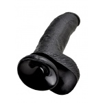 Pipedream King Cock -  dildo realistyczne duże CZARNE  z jądrami PVC - 23cm (9")