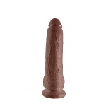 Pipedream King Cock - dildo realistyczne duże BRĄZOWE  z jądrami PVC - 23cm (9")