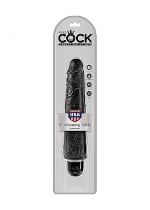 Pipedream King Cock -  dildo realistyczne WIBRACJE czarne PVC - 23cm (9")