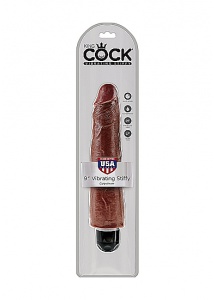 Pipedream King Cock -  dildo realistyczne WIBRACJE czarne PVC - 23cm (9")