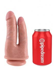 Pipedream King Cock -  dildo realistyczne duże PODWÓJNE naturalne PVC - 22cm