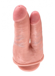 Pipedream King Cock -  dildo realistyczne duże PODWÓJNE naturalne PVC - 22cm