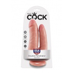 Pipedream King Cock -  dildo realistyczne duże PODWÓJNE naturalne PVC - 22cm