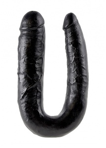 Pipedream King Cock -  dildo DWIE GRUBOŚCI PODWÓJNE czarne PVC - DUŻE 