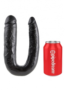 Pipedream King Cock -  dildo DWIE GRUBOŚCI PODWÓJNE czarne PVC - DUŻE 