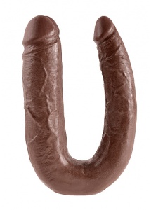 Pipedream King Cock -dildo DWIE GRUBOŚCI PODWÓJNE brązowe PVC - DUŻE 