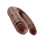 Pipedream King Cock -dildo DWIE GRUBOŚCI PODWÓJNE brązowe PVC - DUŻE 