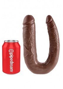 Pipedream King Cock -dildo DWIE GRUBOŚCI PODWÓJNE brązowe PVC - DUŻE 