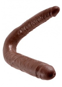 Pipedream King Cock -dildo DWIE GRUBOŚCI PODWÓJNE brązowe PVC - DUŻE 