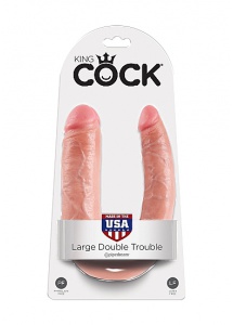 Pipedream King Cock - dildo DWIE GRUBOŚCI PODWÓJNE naturalne PVC - DUŻE 