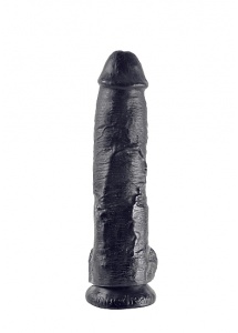 Pipedream King Cook - Sztuczny penis czarny , jądra, PVC - 26cm (10")