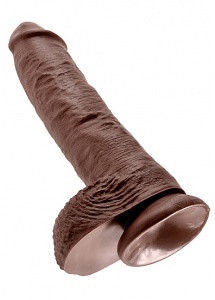Pipedream King Cook - Sztuczny penis brązowy , jądra, PVC - 26cm (10")