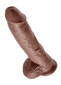 Pipedream King Cook - Sztuczny penis brązowy , jądra, PVC - 26cm (10")