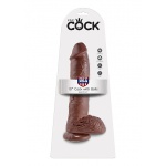 Pipedream King Cook - Sztuczny penis brązowy , jądra, PVC - 26cm (10")