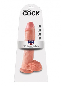 Pipedream King Cook - Sztuczny penis naturalny , jądra, PVC - 26cm (10")