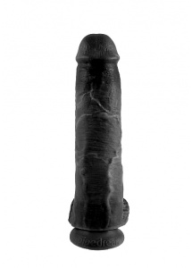 Pipedream King Cook - dildo długie REALISTYCZNE PVC czarne z jądrami - 28cm (11")