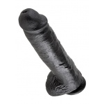 Pipedream King Cook - dildo długie REALISTYCZNE PVC czarne z jądrami - 28cm (11")