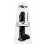 Pipedream King Cook - dildo długie REALISTYCZNE PVC czarne z jądrami - 28cm (11")