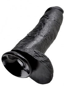 Pipedream King Cock - dildo REALISTYCZNE czarne z jądrami - 30cm (12")