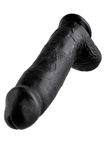 Pipedream King Cock - dildo REALISTYCZNE czarne z jądrami - 30cm (12")