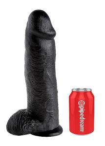 Pipedream King Cock - dildo REALISTYCZNE czarne z jądrami - 30cm (12")