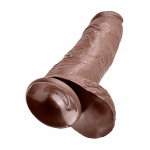 Pipedream King Cock - dildo REALISTYCZNE brązowe z jądrami - 30cm (12")