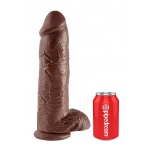 Pipedream King Cock - dildo REALISTYCZNE brązowe z jądrami - 30cm (12")