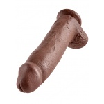 Pipedream King Cock - dildo REALISTYCZNE brązowe z jądrami - 30cm (12")