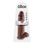 Pipedream King Cock - dildo REALISTYCZNE brązowe z jądrami - 30cm (12")