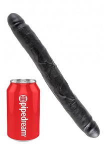 Pipedream King Cock -  dildo Vaginalno-Analne PODWÓJNE czarne PVC - slim 31cm (12")