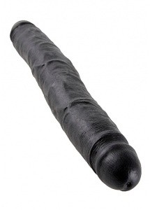 Pipedream King Cock -  dildo Vaginalno-Analne PODWÓJNE czarne PVC - slim 31cm (12")
