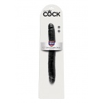 Pipedream King Cock -  dildo Vaginalno-Analne PODWÓJNE czarne PVC - slim 31cm (12")