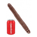 Pipedream King Cock -  dildo Vaginalno-Analne PODWÓJNE brązowe PVC - slim 31cm (12")