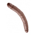 Pipedream King Cock -  dildo Vaginalno-Analne PODWÓJNE brązowe PVC - slim 31cm (12")