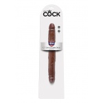 Pipedream King Cock -  dildo Vaginalno-Analne PODWÓJNE brązowe PVC - slim 31cm (12")