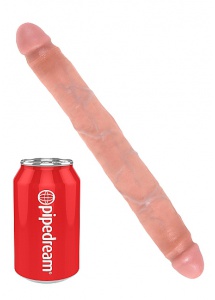 Pipedream King Cock -  dildo Vaginalno-Analne PODWÓJNE naturalne PVC - slim 31cm (12")